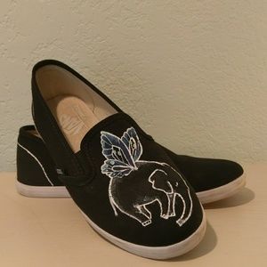 Hand-painted custom vans slip ons